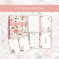Floral planner printable cover and page preview