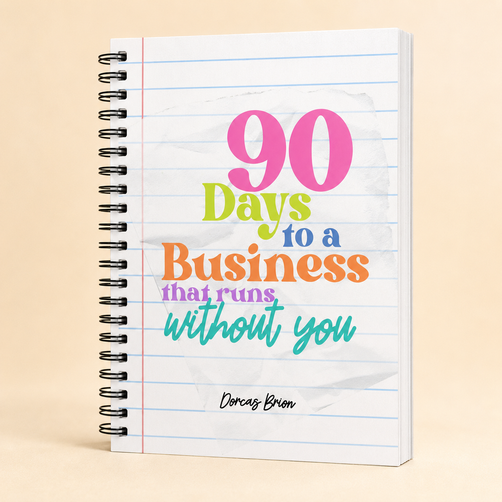 90 Days to a Business That Runs Without You guided journal cover mockup
