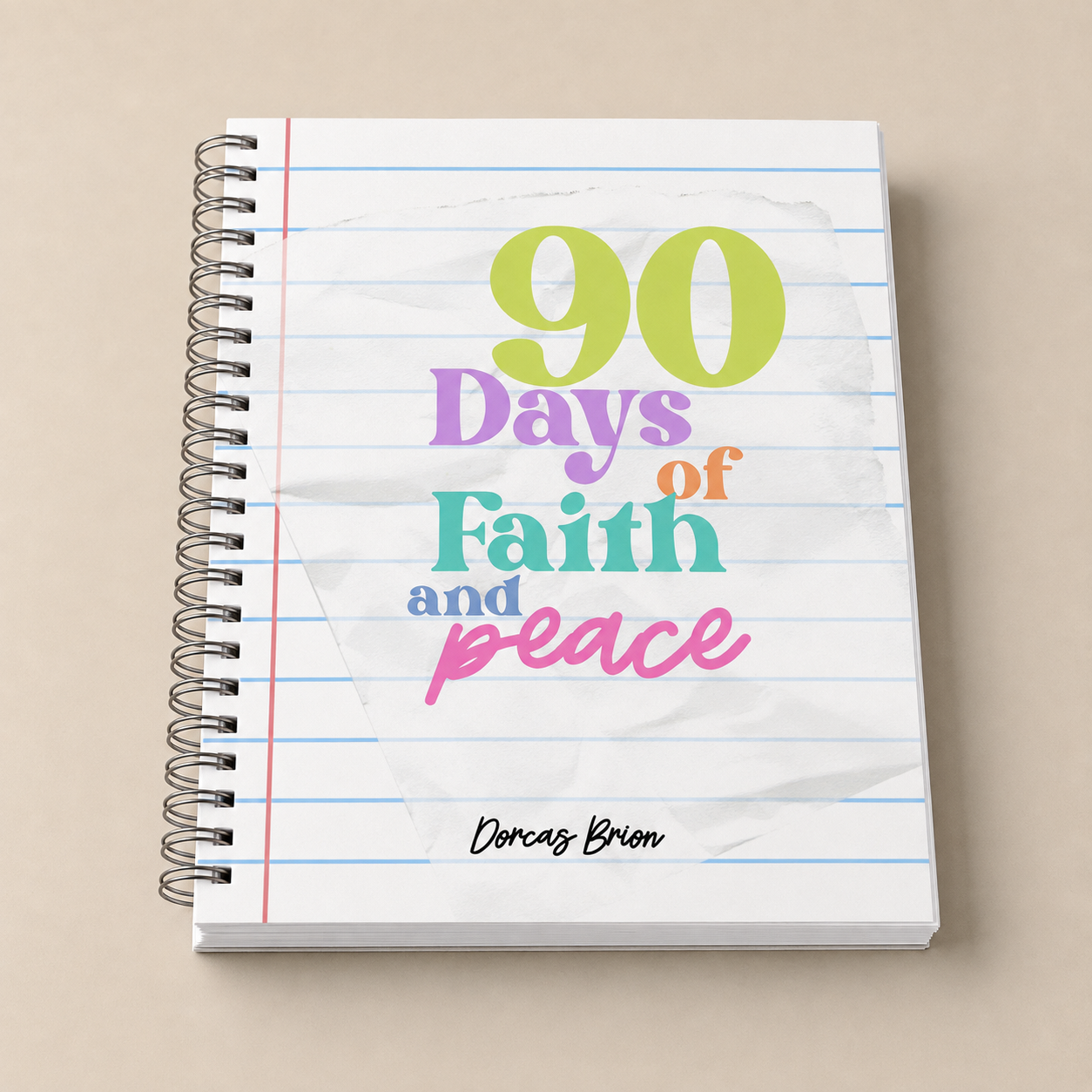 90 Days of Faith and Peace guided journal cover mockup
