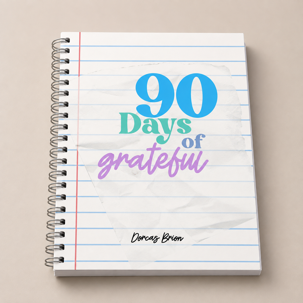 90 Days of Grateful guided journal cover mockup