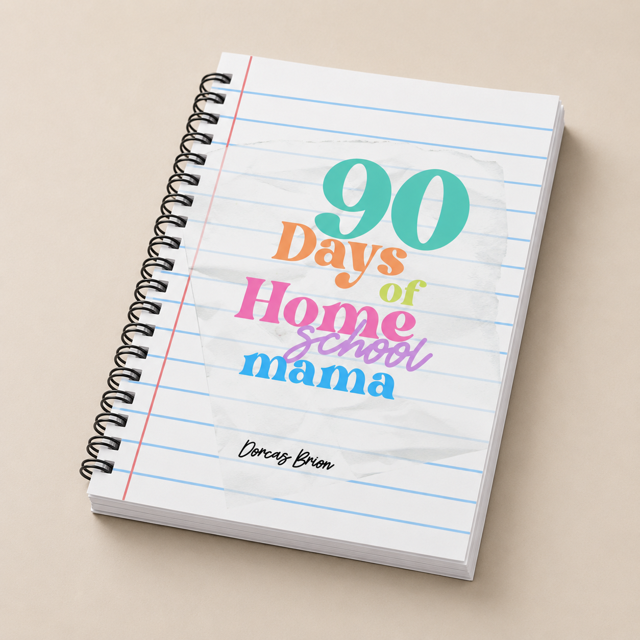 90 Days of Homeschool Mama guided journal cover mockup