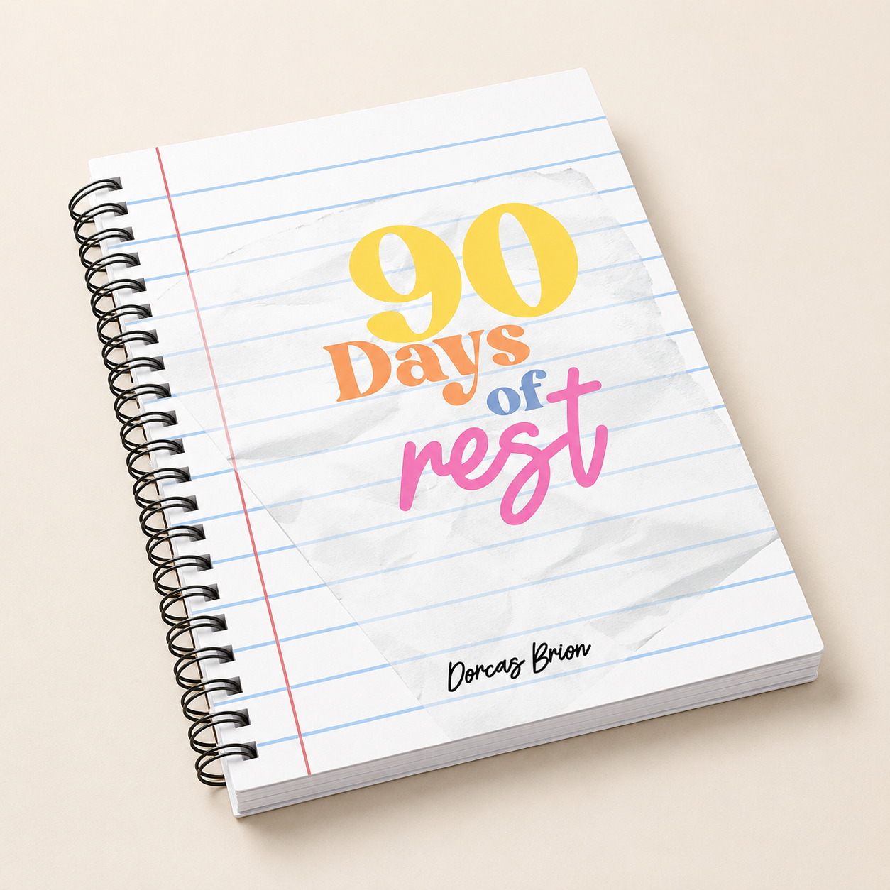 90 Days of Rest guided journal cover mockup